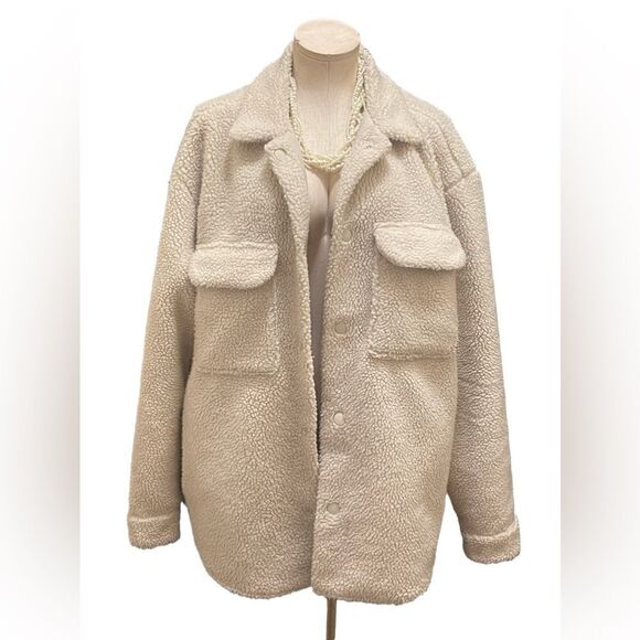 Cozy H&M Fuzzy Fleece Shirt Jacket – Perfect for Layering - Picture 1 of 1